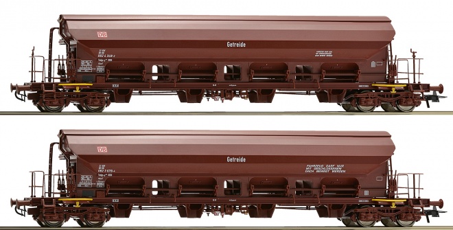 Set of 2 Hopper car with swing roof for grain transport<br /><a href='images/pictures/Roco/227408.jpg' target='_blank'>Full size image</a>